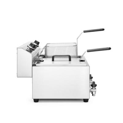 Ruční fritéza s vypouštěcím kohoutem, 2 × 8 l, HENDI, Profi Line, 16L, 230V/7000W, 610x515x(H)369mm | 209301